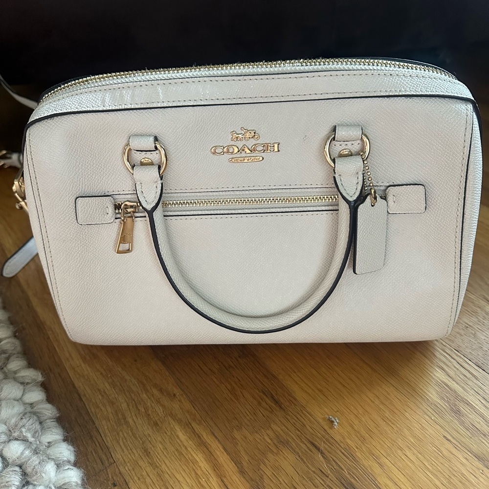 Coach Ivory Satchel with Gold Accents.   Like Brand new